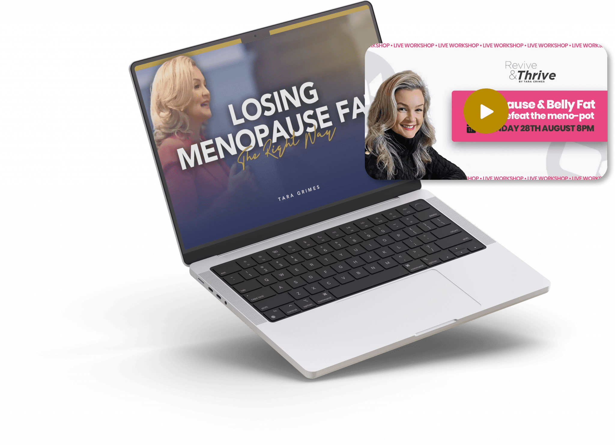 menopause webinar on laptop